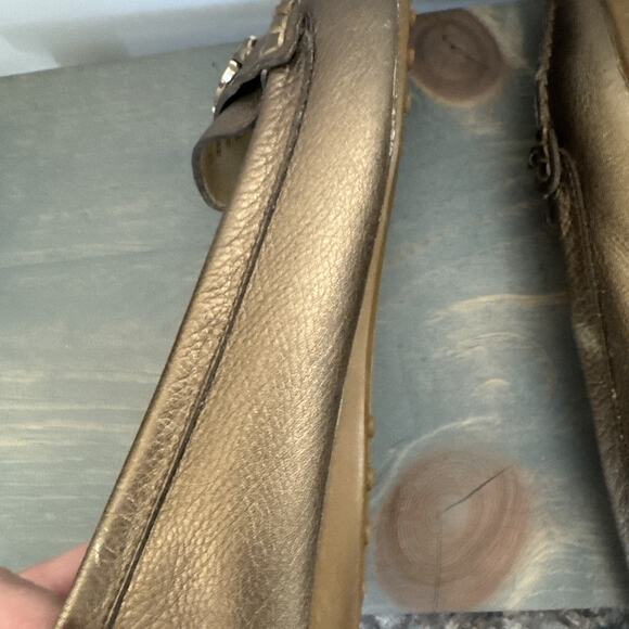 Coach Woman’s Shoes Fortunata Slip On Leather Loafers Size 9.5 B Gold/Bronze - Picture 11 of 16